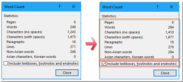 count characters including spaces in word for mac
